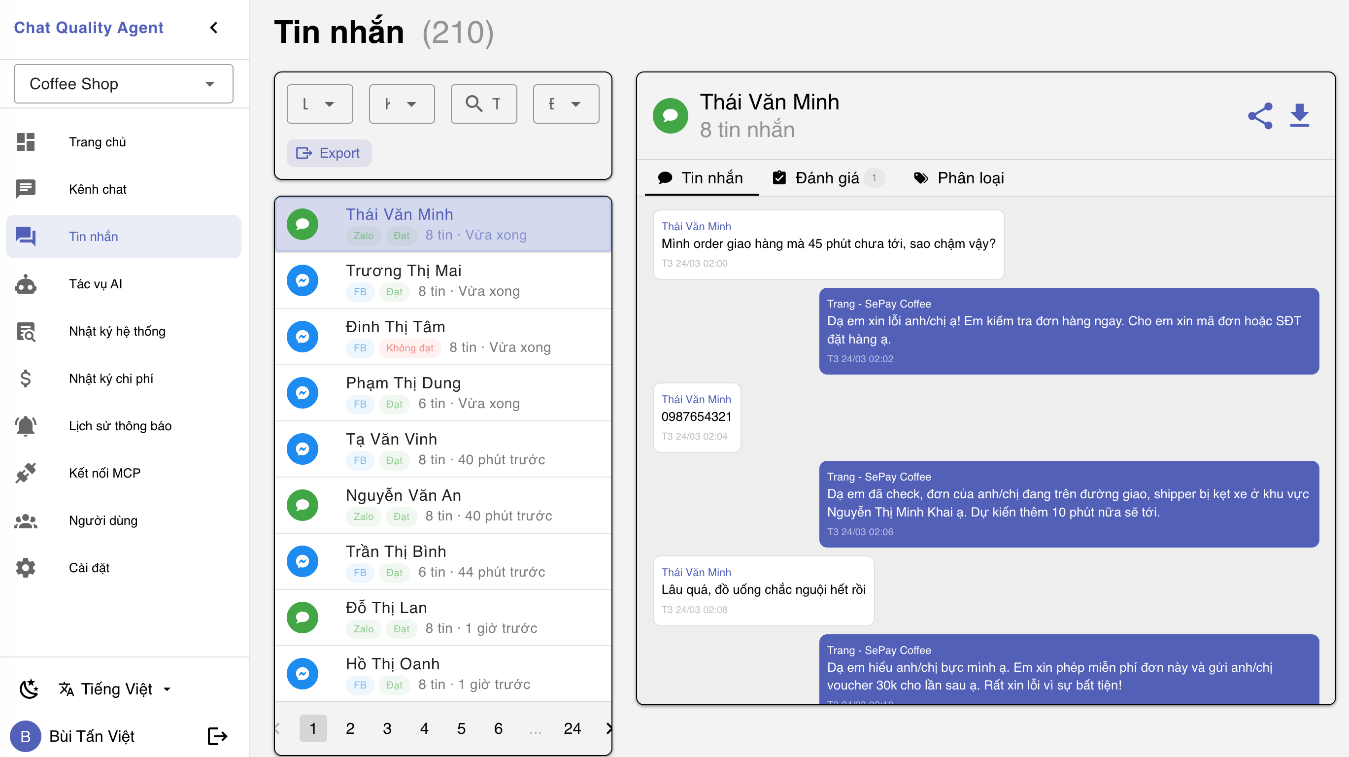 Quản lý tin nhắn