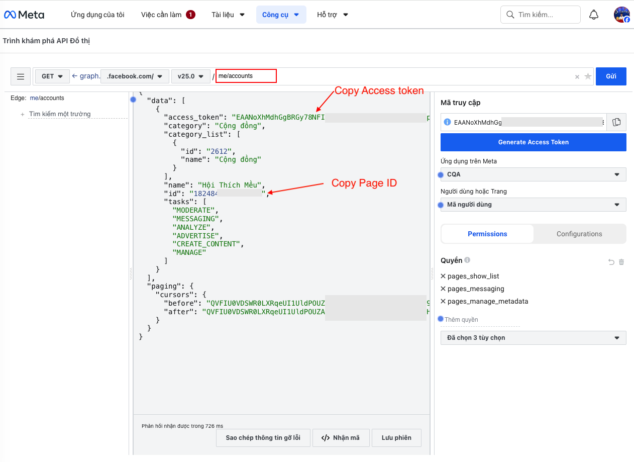 Kết quả me/accounts