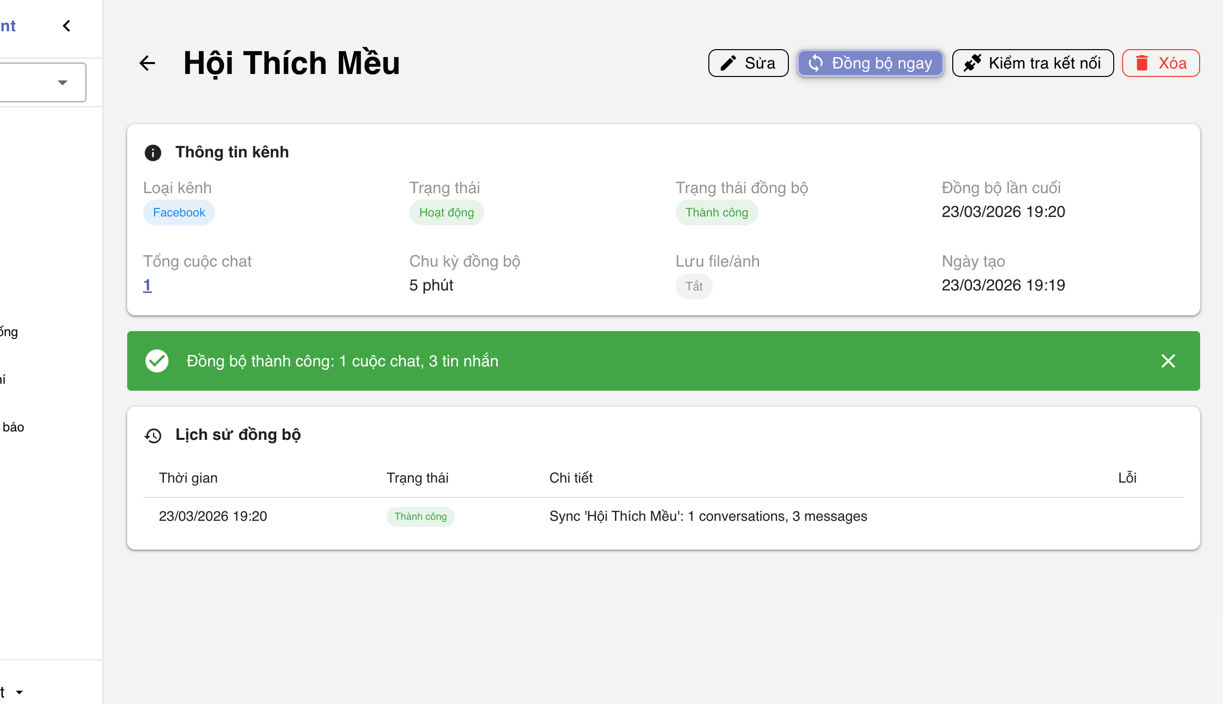Kết nối thành công